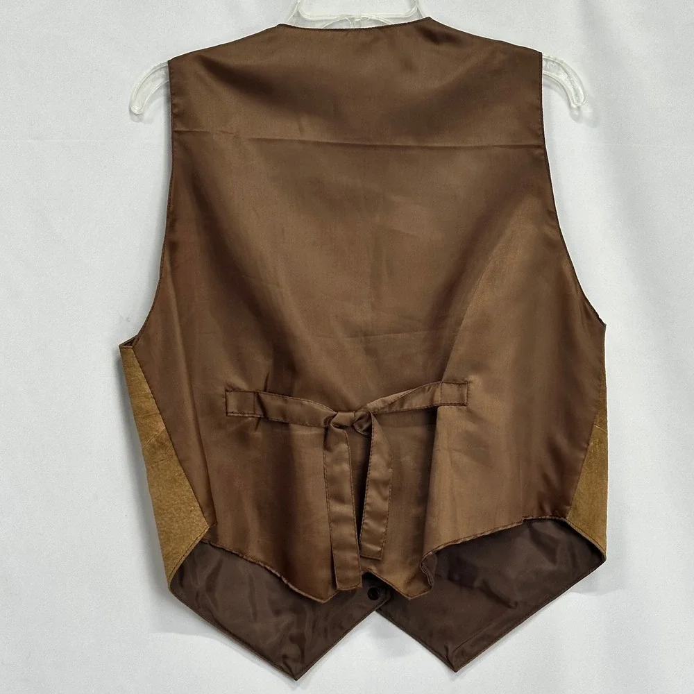 MariahMedium Leather‎ Vest Brown Western Cowboy Vintage Steampunk Americana